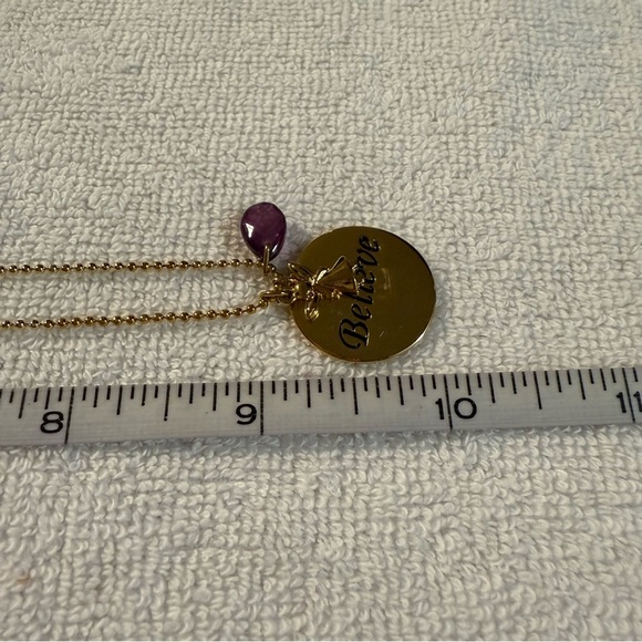 Avon Goldtone Inspirational Disc Believe' Pendant Necklace NIB 2007 - Picture 2 of 6